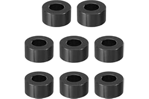 PATIKIL M8 Aluminum Spacer, 8 Pcs Metal Spacers Aluminum 8.2mm ID x 16mm OD x 8mm L Aluminum Spacer Screw Standoff Round for 1/3in or M8 Screw Bolts, Black