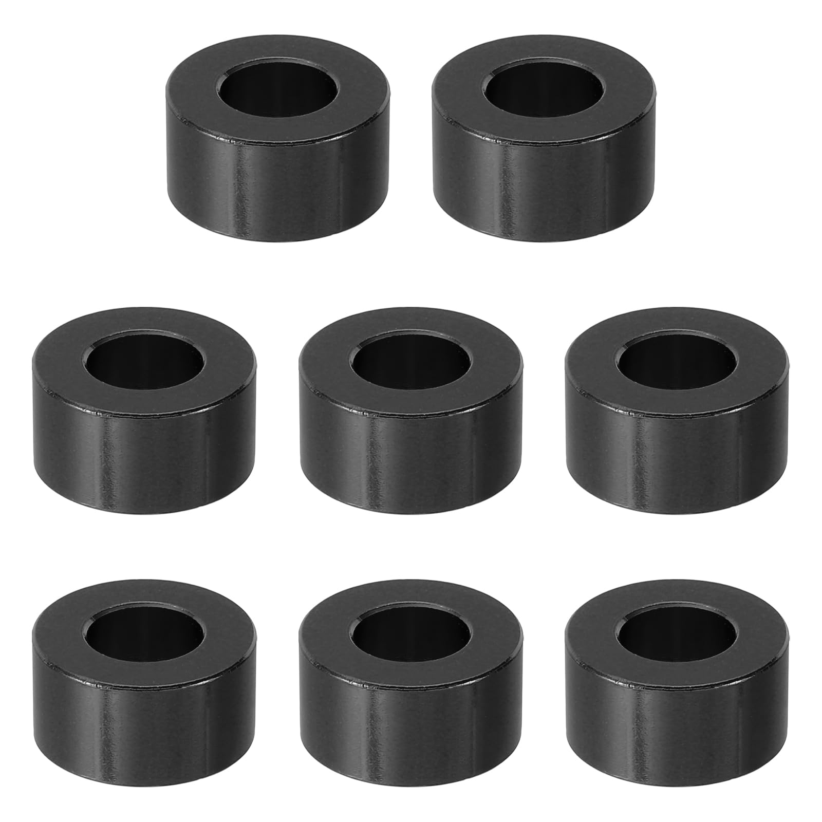 PATIKIL M8 Aluminum Spacer, 8 Pcs Metal Spacers Aluminum 8.2mm ID x 16mm OD x 8mm L Aluminum Spacer Screw Standoff Round for 1/3in or M8 Screw Bolts, Black