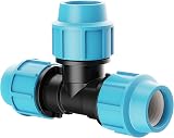 HYDROBIL 32mm PP T-Connector 3 Female Outlets Pipe Clamp Fitting PE 10 Bar view 3