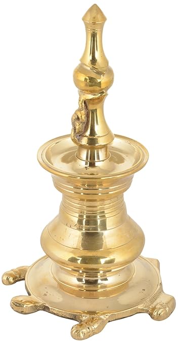 Indsie PRM Panchaloha Vastu Vilakku Lamp (15 x 15 x 24 cm, Golden)