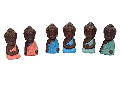 Back garden nursery Miniatures 6 pcs. Buddha of 7.5 * 4 cm Each