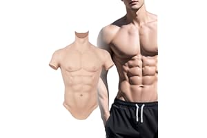 KUMIHO Silicone Muscle Suit Fake Abs Chest Plate High Collar Bodybuilding Realistic Silicone Body Suit for Cosplay Halloween