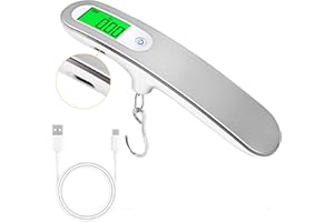 FEBHBRQ Rechargeable Luggage Scale with Hook & Type-C Port - Portable, Digital, High-Precision, and Ideal for Backpacks, Suitcases, and Carry-Ons - Up to 110lb/50kg Capacity -Hook