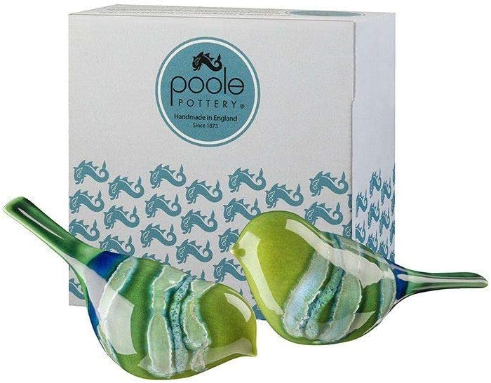 Poole PotteryMaya Birds (Pair) - Contrasting & Contemporary - Hand Crafted English Earthenware Clay - Striking Statement Pieces - Office, Living Room, Dining Room Decoration - Gift Boxed