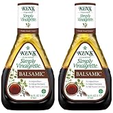 Vending 2 U Ken's Steak House Simply Vinaigrette, Balsamic, Salad Dressing 16 Ounce, Pack of 2, Bundled With V2U Utensil Set