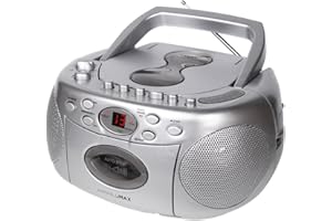 HANNLOMAX HX-323CD Portable CD Player, AM/FM Radio, Cassette Recorder, Records from CD or Radio, Headphone Jack, AC/DC Dual P