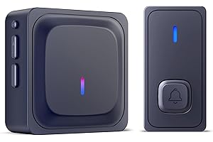BN-LINK Wireless Doorbell, Waterproof Door Bell Easy Installation, 1000Ft Range, Adjustable Volume& 58 Chimes, LED Flash, Perfect for Homes, Offices, Classroom, Apartments (Black)