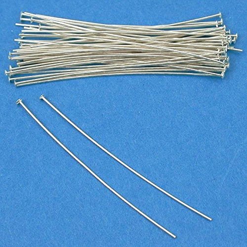 50 Sterling Silver Jewelry Headpins 26 Gauge 1.5 Inches