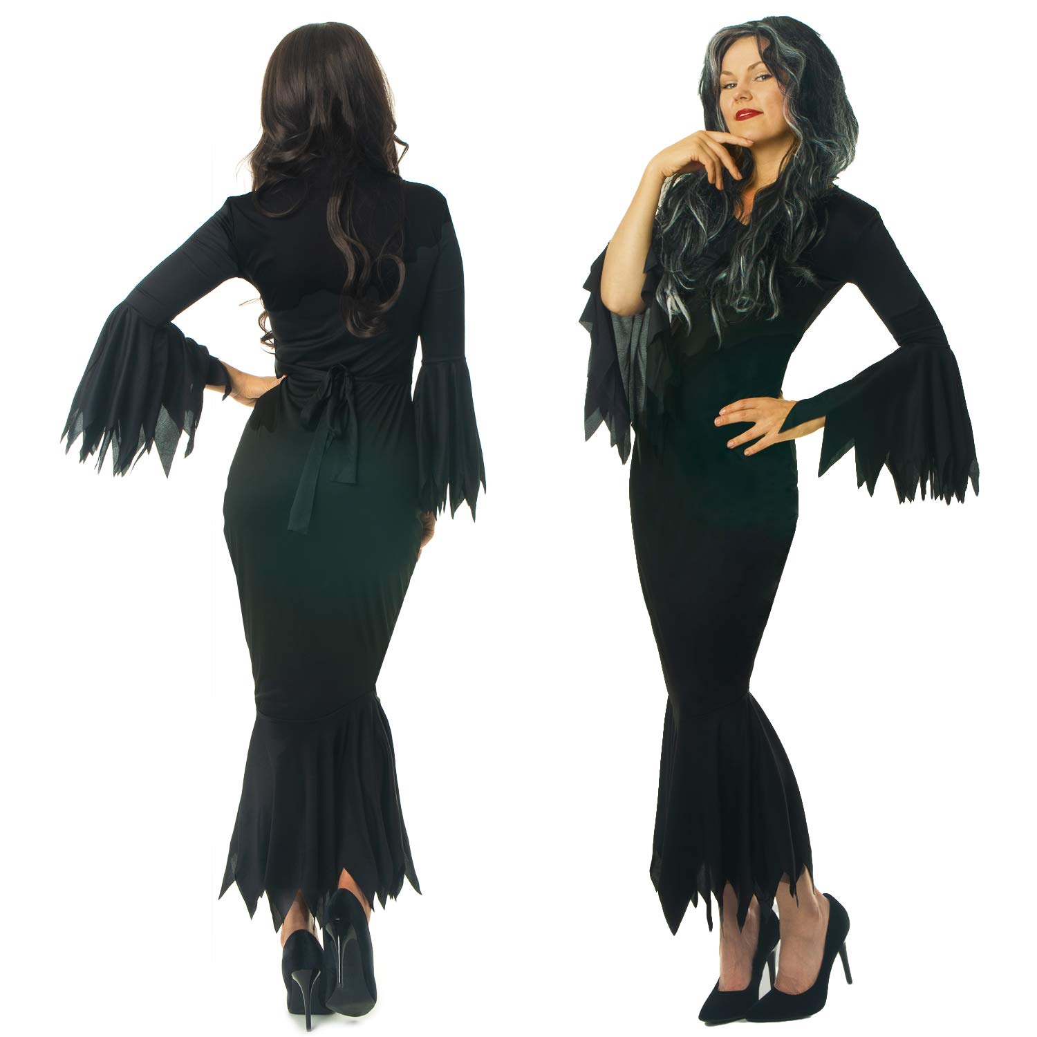 sowest MORTICIA TEMPTRESS VAMP GOTHIC COSTUME ADDAMS HALLOWEEN FANCY DRESS WITCH SIZE XL