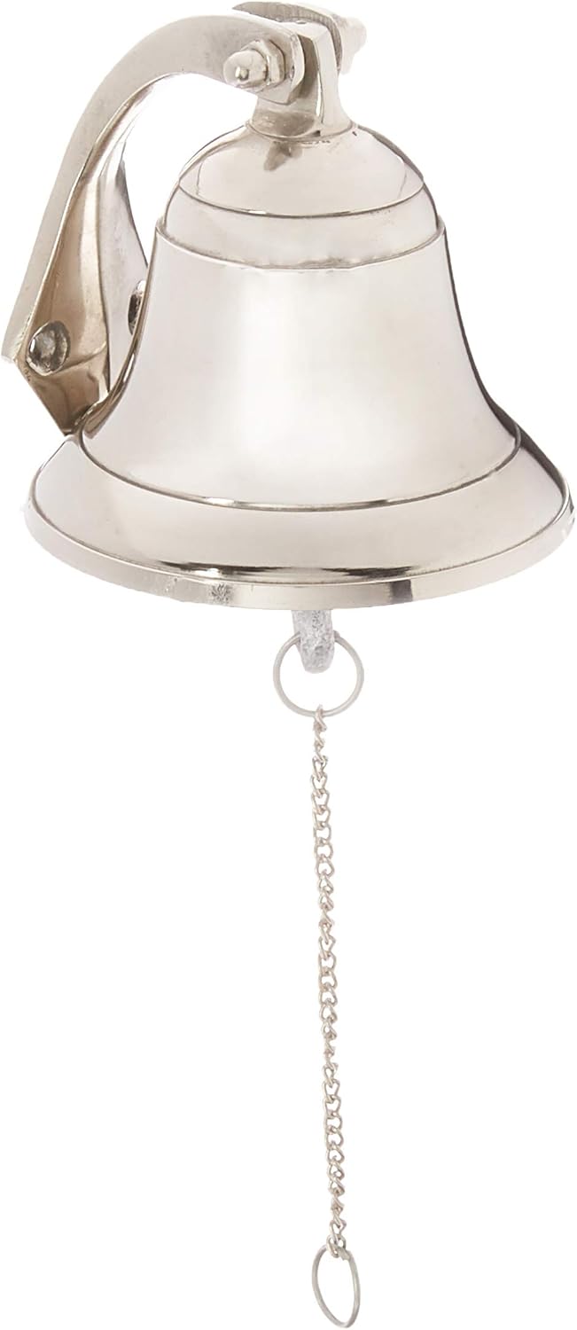 Coastal Space Designs AL 1843-VC Wall Hanging Ship Bell 4", Silver