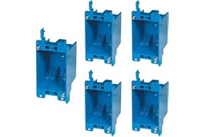 5PCS Single Gang Electrical Power Outlet Box, 4.2x2.2x2.6 Inch Plastic Switch Receptacle Junction Box for Residential Commerc