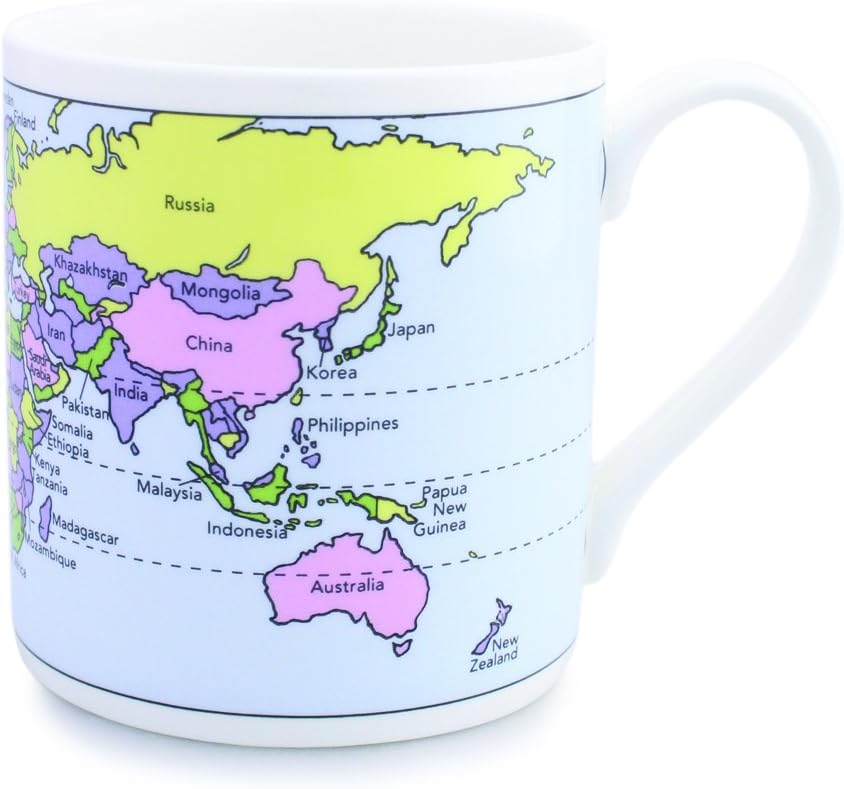 Mclaggan Smith World Map, Fine Bone China Mug