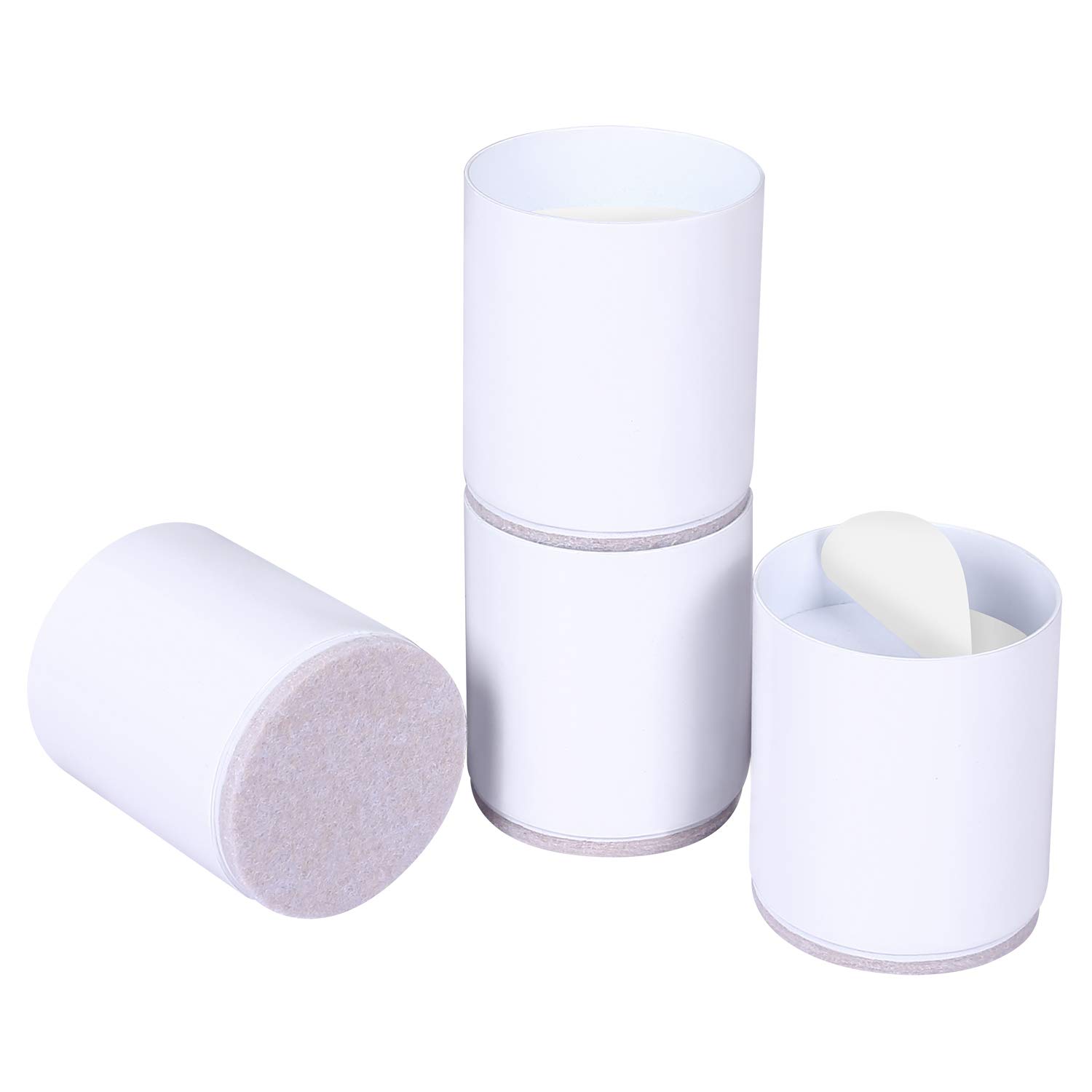 Ezprotekt Bed Risers Heavy Duty Furniture Risers for Sofa Table Couch Lift Height of 2 Inches, Bottom Pad Protect Floors, Solid Steel Offer Strong Support, Set of 4 (White, Round)
