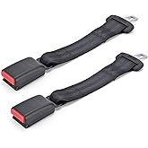 Daonsuty Car Seat Belt Extender 36cm, 14inch Universal Safety Strap, Black ABS Plastic, Anti-Slip Lock Buckle with Soft Pad C