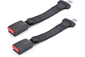 Daonsuty Car Seat Belt Extender 36cm, 14inch Universal Safety Strap, Black ABS Plastic, Anti-Slip Lock Buckle with Soft Pad C
