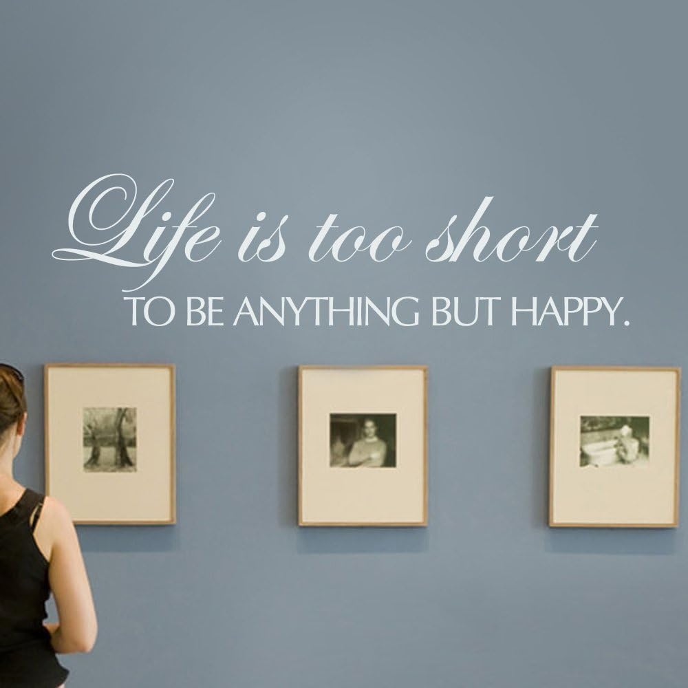Autocollant Mural Citation 'Life Is Short...' - Modèle T48 - Marque RexburgVinyl - Neuf