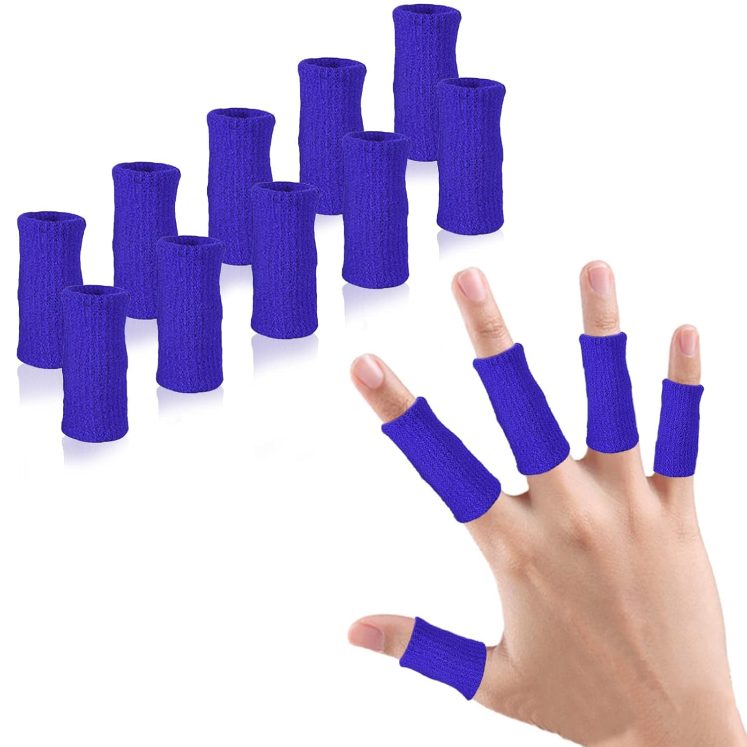 EDNYZAKRN 10Pcs Finger Compression Sleeves Support, Finger Sleeve Protectors Cots Thumb Brace for Trigger Finger Arthritis Swelling Basketball Sport