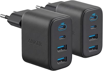 Anker Zolo 50W USB C Ladegerät(Doppelpack), 4-Port Netzteil mit 2 USB-C und 2 USB-A, Kompaktes Schnellladegerät Für iPhone 17 Pro Max/16/15/14/13-Serie, iPad, Pixel, Galaxy, MacBook (ohne Kabel)