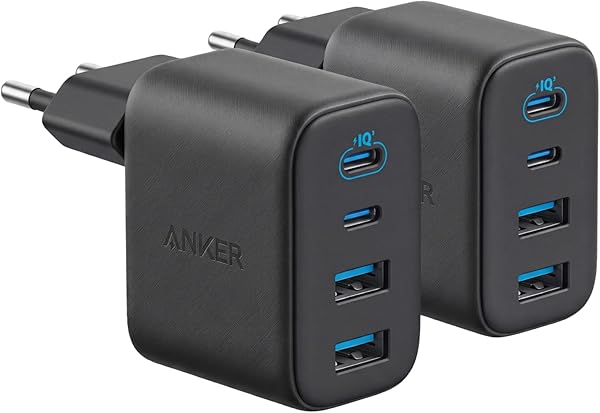 Anker Zolo 50W USB C Ladegerät(Doppelpack), 4-Port Netzteil mit 2 USB-C und 2 USB-A, Kompaktes Schnellladegerät Für iPhone 17 Pro Max/16/15/14/13-Serie, iPad, Pixel, Galaxy, MacBook (ohne Kabel)