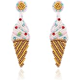 Beach Earrings for Women Trendy Beaded Dangle Earrings for Women Girls Lightweight Summer Earrings