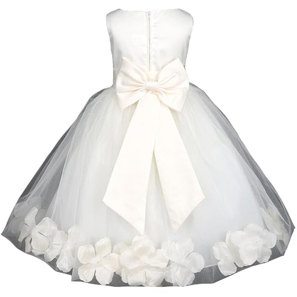 Wedding Pageant Ivory Shimmering Organza Flower Girl Dress With Tiebow 4613T - Product Details