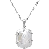 Sterling Silver Wrapped Freshwater Baroque Pearl Pendant Necklace for Women Mother Birthday
