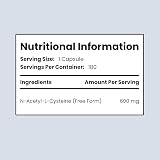 VitaBright NAC Supplement 600mg 180 Capsules - Pure N-Acetyl-Cysteine view 2