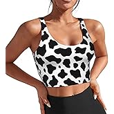 FeHuew Sports Bras for Women - Built in Bra Tank Tops Longline Wirefree Workout Running Bra with Removable Pads