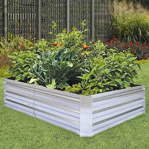 FOYUEE Macetero Grande de Metal Elevado para jardín para Verduras ...