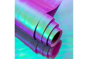 MAYPLUSS Purple Wrapping Paper Roll - 17Inch X 32.8Feet - Luxury Shiny Holographic Iridescent Thick Gift Wrap Paper for Birth