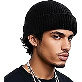 Himoswis Thin Short Fisherman Beanies for Men,Wool Watch Cap Trawler Beanie Hats for Men Women