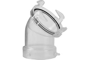 Aussio 45° Clearview RV Sewer Hose Adapter with 3" Bay Lug - Durable, Leak-Proof Connection
