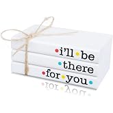 RUKEJUNE Friends TV Show Signs for Table Shelf decor, Mini Decorative Wooden Book Stack for Tiered Tray Accent, Friendship Gifts - I'll Be There For You Sign
