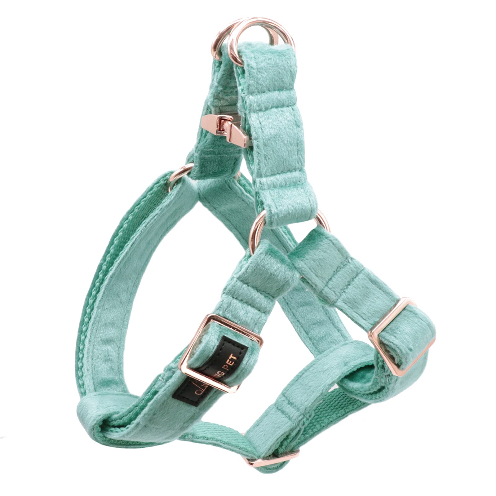 ARING PET Dog Harness, Velvet Dog Halter Harness, Small, Turquoise, Elegant, Safe & No Choke Design