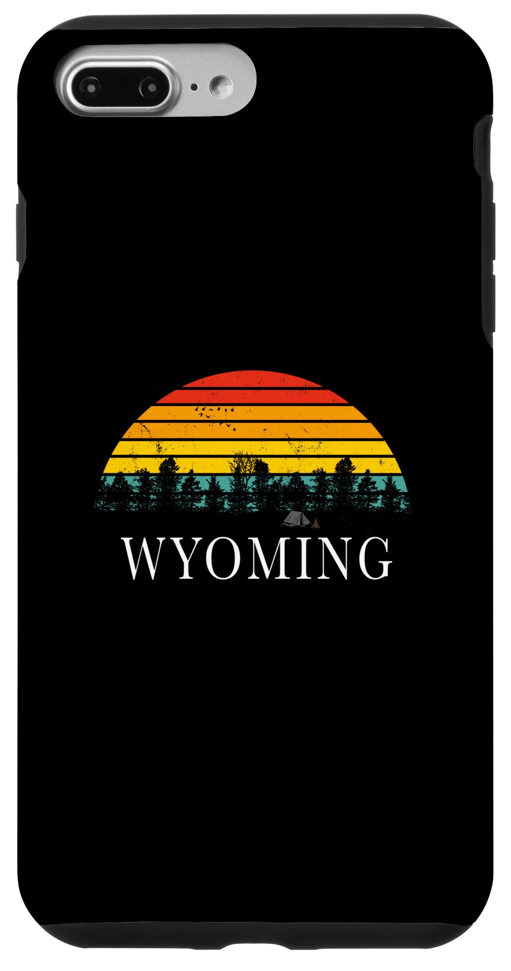 iPhone 7 Plus/8 Plus 70s Wyoming WY Retro Camping Tent RV Fire Outdoor Graphic Case