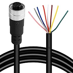 M12 8 Pins Female Connector Cable, Waterproof IP67