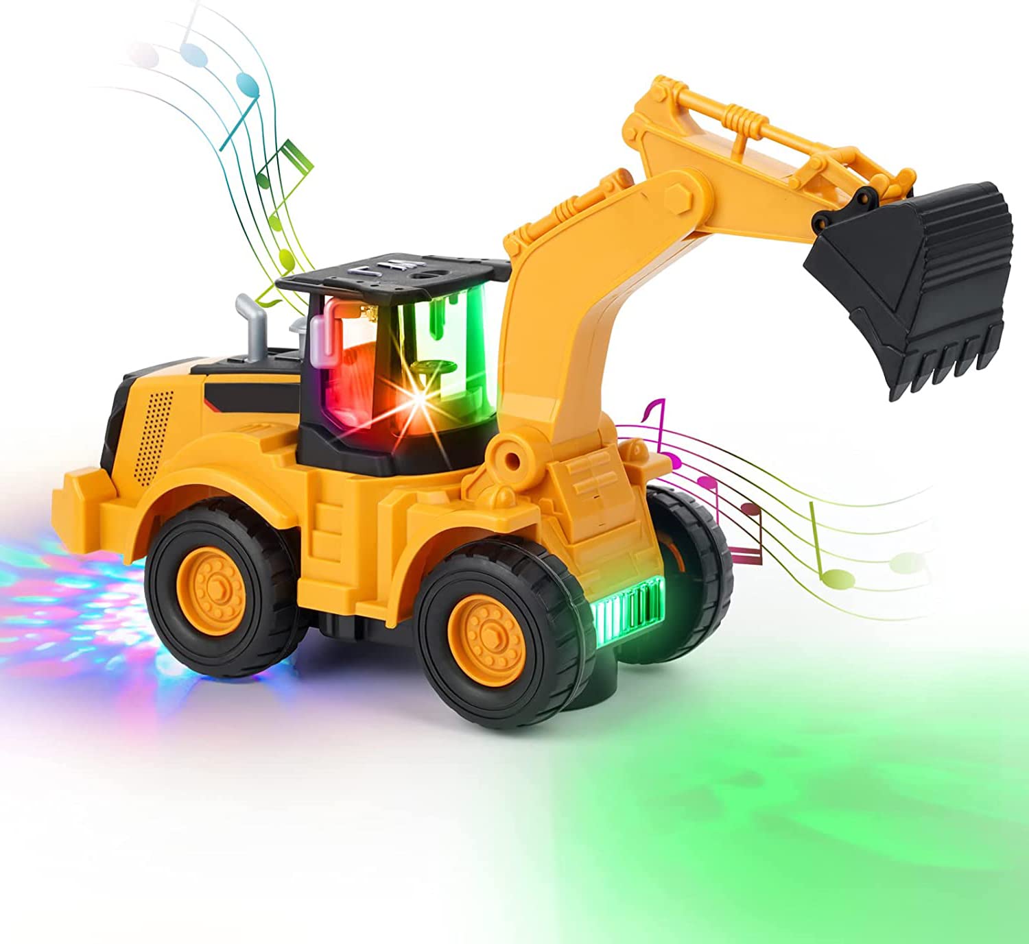 Construction Excavator Car Toy for Boys Kids Toy Digger Truck with Electric Universal Wheel Educational Toys Present with Lights and Sounds for 3+ Years Old