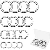 QUMENEY 16PCS Spring O Ring Zinc Alloy Round Carabiner Snap Trigger Buckle DIY Clip 4 Styles for Key Chains Bag