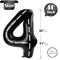 Race Car Number 4 Balloon 40 Inch, 4 Balloon