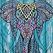 Elephant Tapestry Vintage Blue Old Wooden Plank Tapestry Wall Hanging Bohemian Mandala Tapestry Psychedelic Wall Tapestry Watercolor Hippie Indian Tapestry Decor(Blue Elephant,51.2