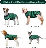 Kuoser Dog Surgery Recovery Suit Adjustable Post Surgery Green L view 3