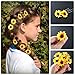 Boao 12 Pcs Sunflower Hair Accessories Include 10 Sunflower Hair Clips and 2 Headband, Hippie Daisy Clips Flower Crown Wreath for Women Bridesmaids Wedding