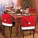 DOYOLLA Santa Claus Hat Christmas Chair Covers, Red, Pack 4