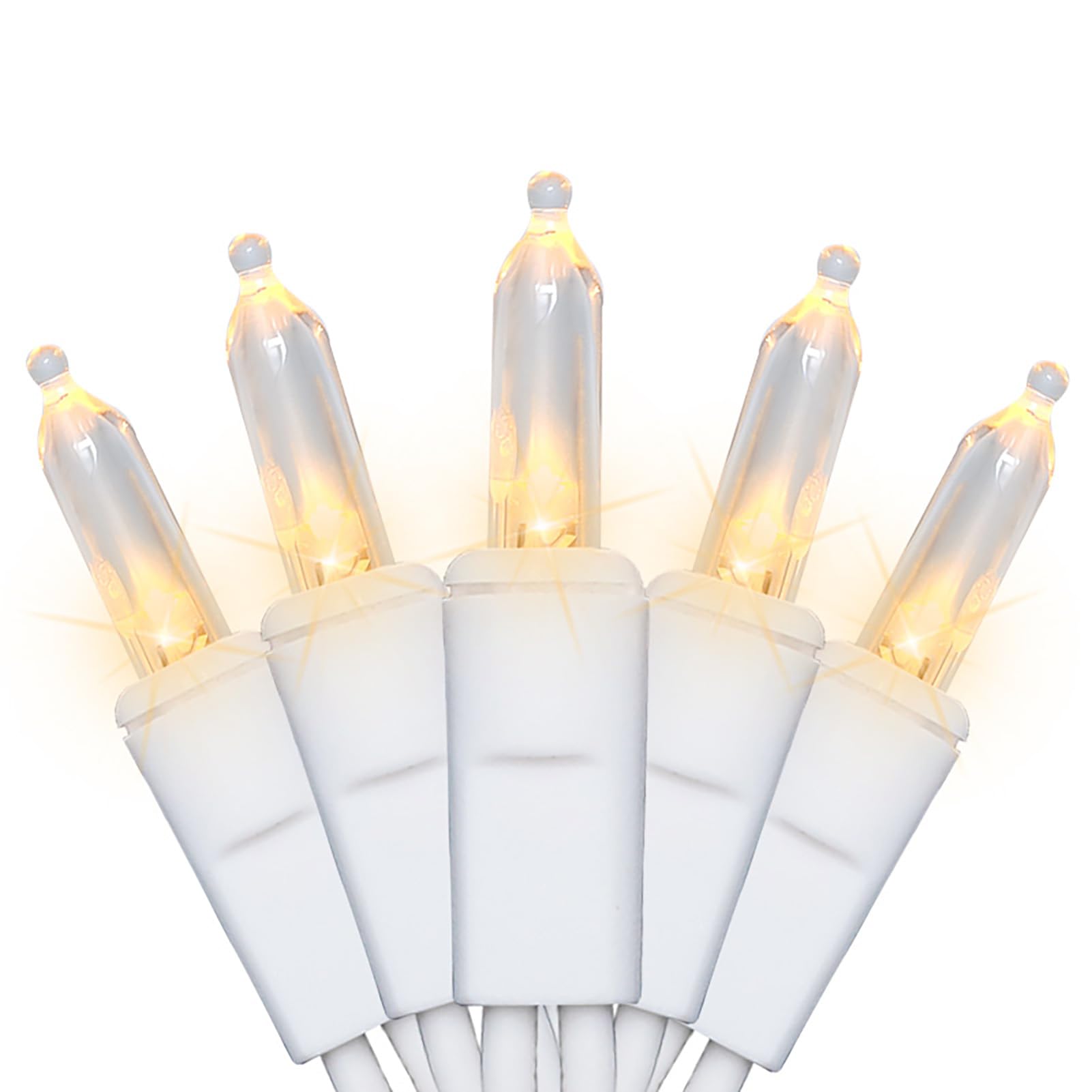 Photo 1 of 10 Lights LED Christmas Lights - Warm White Mini String Lights Flicker-Free for Small Tree, Crafts, Bottle, Wreath, Indoor and Outdoor Use, UL Certified, Non-Connectable, 5 Feet White Wire