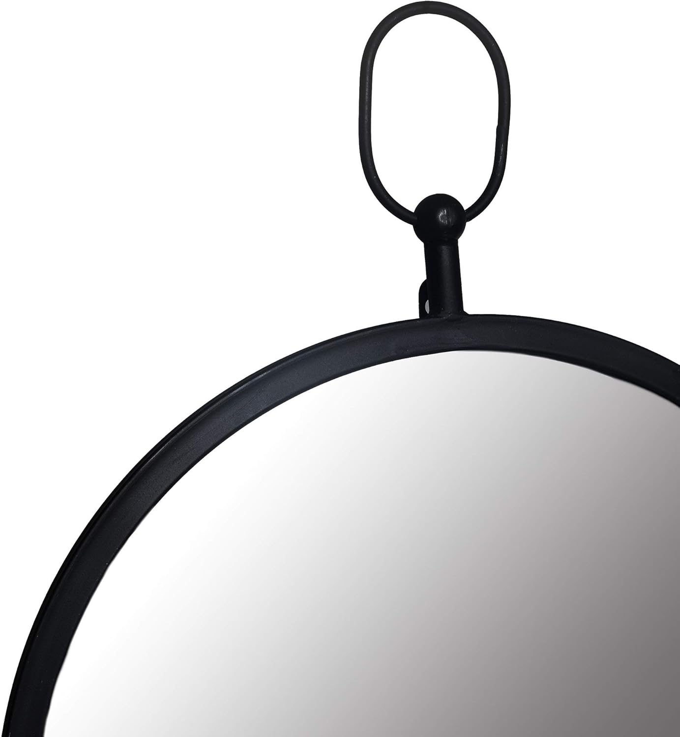 Black Round Wall Mirror with Decorative Handle: Home & Kitchen