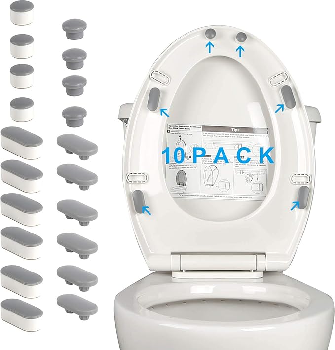 10 Pieces Toilet Seat Bumpers, Universal Toilet Seat Buffer Toilet Lid
