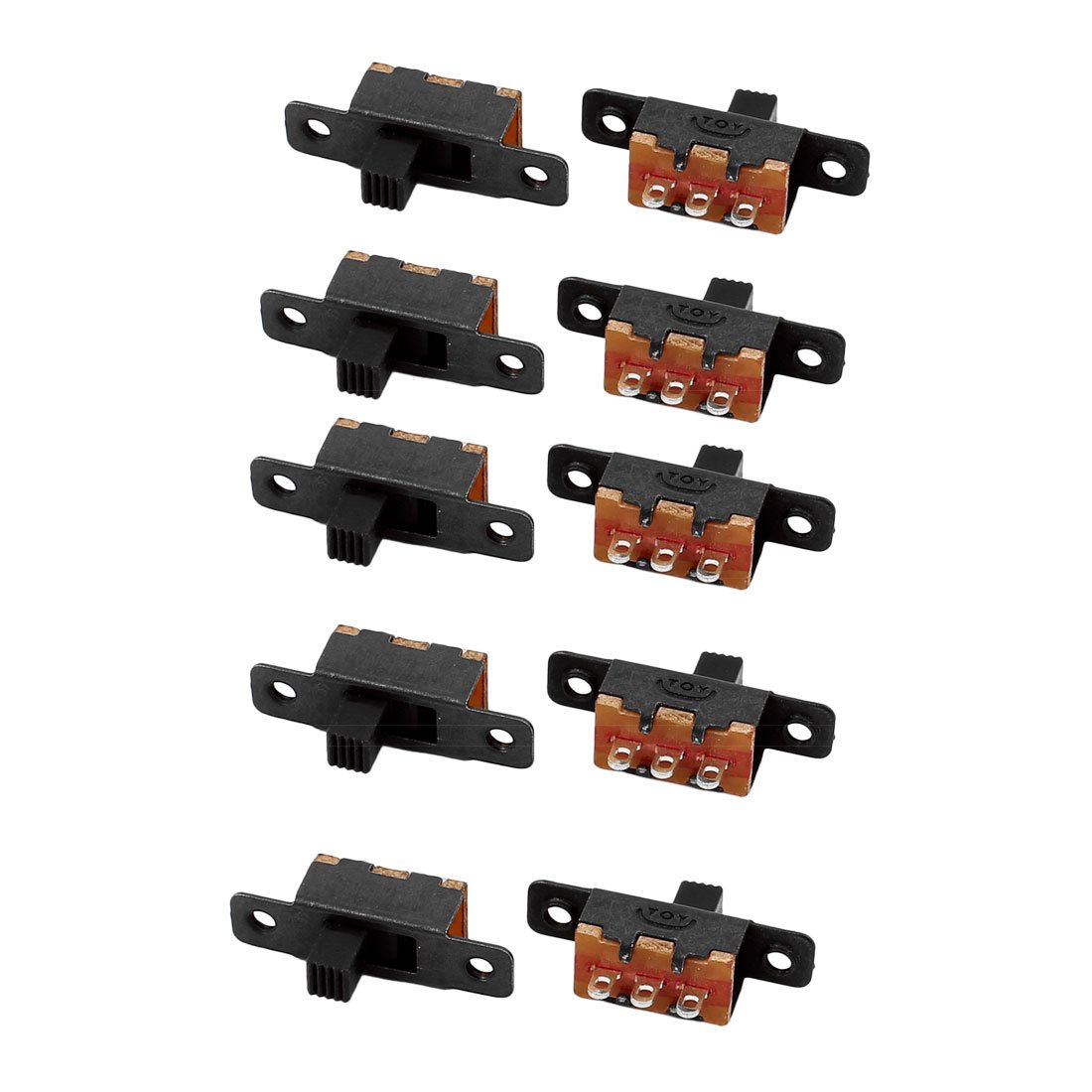 Sourcingmap 10Pcs SS-12F16 2 Position 3P SPDT Micro Miniature Slide Switch Latching Toggle Switch