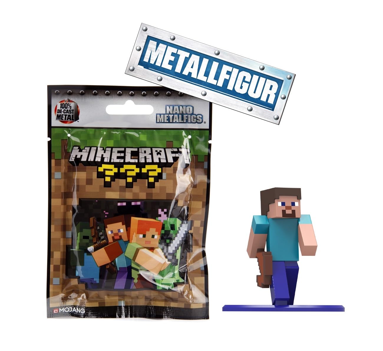 MINECRAFT NANOFIGS BLIND BAG ASSORTMENT of 1.65 inch Die Cast characters to collect play and display. Perfect for gift and collector, pocket money friendly and ideal for party favours