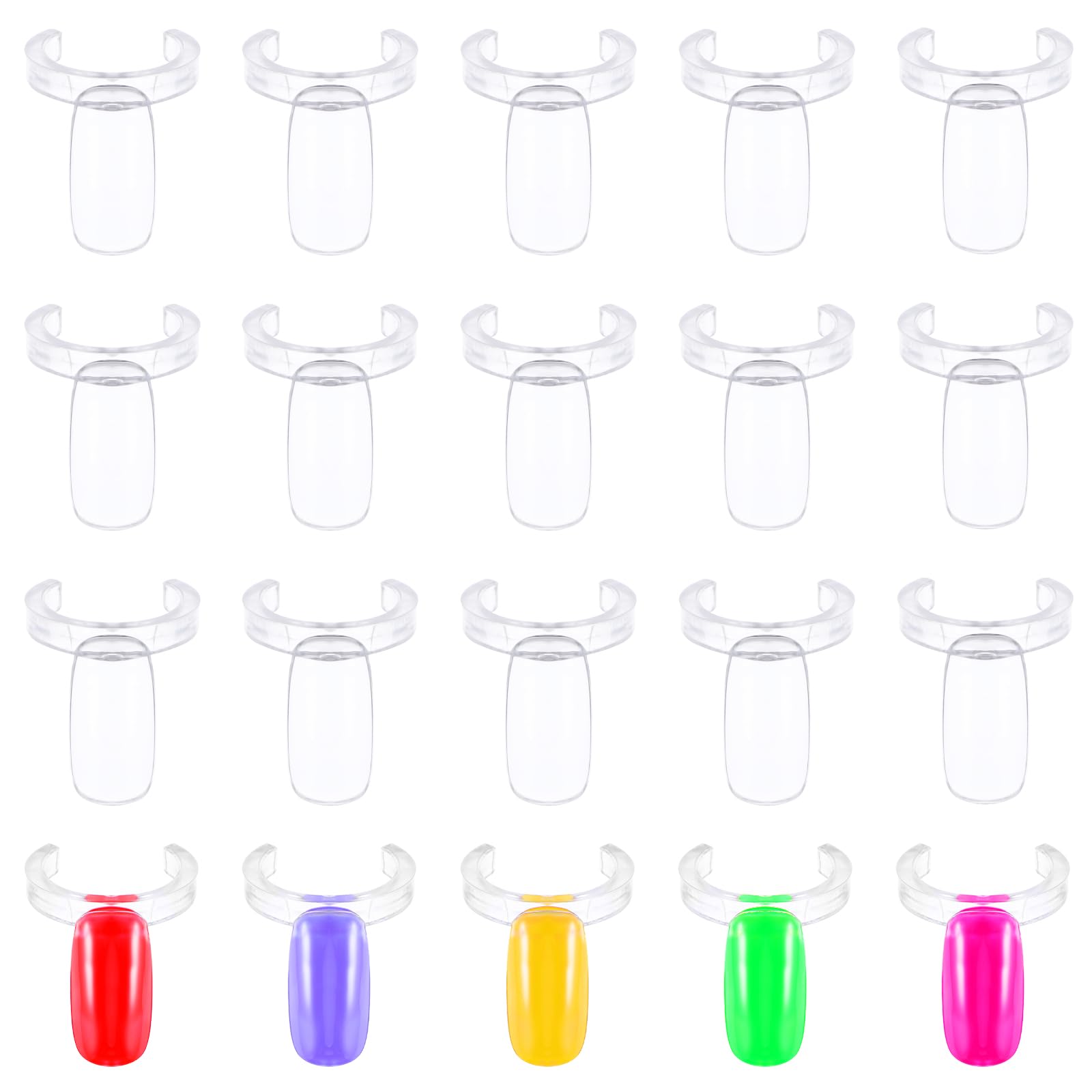 250 Pack Nail Display Rings Nail Sample Display Tips Nail Color Display Nail Polish Display Tips Nail Art Practice Tips, Clear