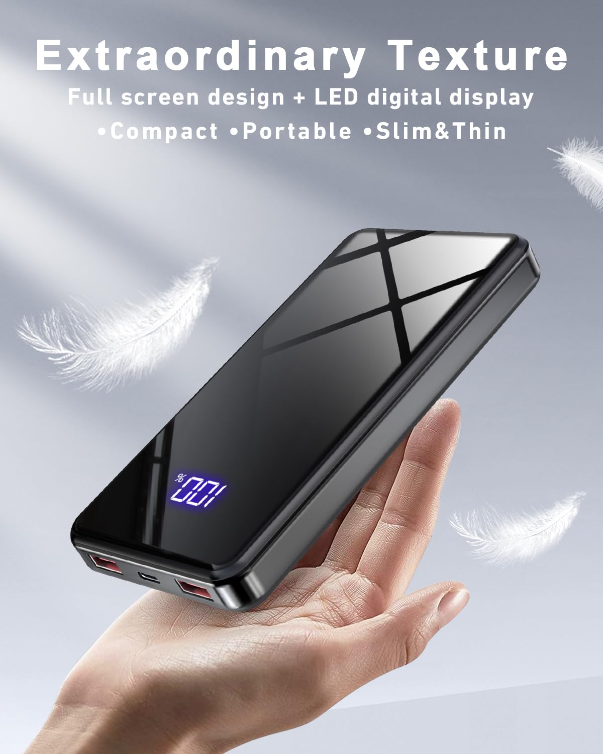 Lazci Power Bank, Portable Charger 22.5 W, Powerbank Fast Charging 20000mAh with USB C Input & Output, PD 3.0 QC 4.0, Mobile Phone Battery Pack Compatible with iPhone, Samsung Galaxy, iPad - Black